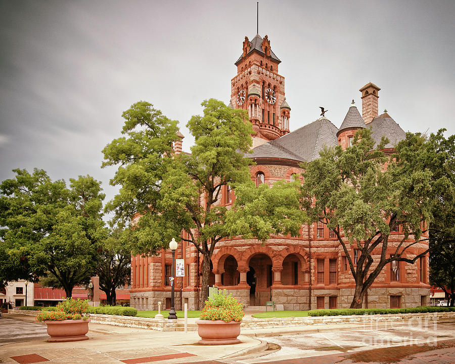 Vintage Architectural Photograph of the Ellis County Courthouse in Waxahachie - North Texas Photograph by Silvio Ligutti