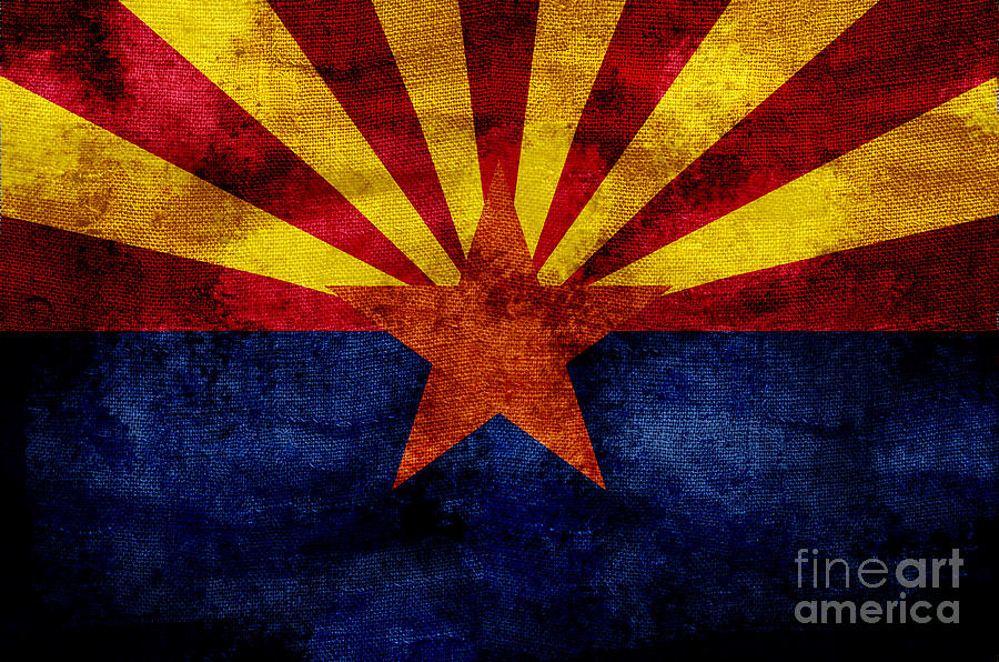 Vintage Arizona Flag Photograph by Jon Neidert