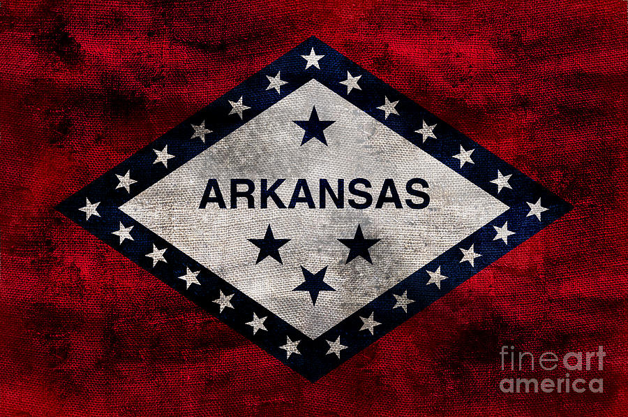 Vintage Arkansas Flag Photograph by Jon Neidert
