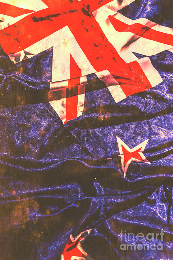 Kiwi Photograph - Vintage Kiwi Flag by Jorgo Photography