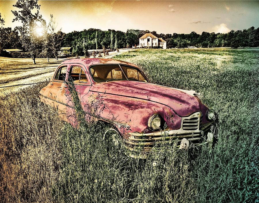Vintage Auto in a Field Photograph by Digital Art Cafe