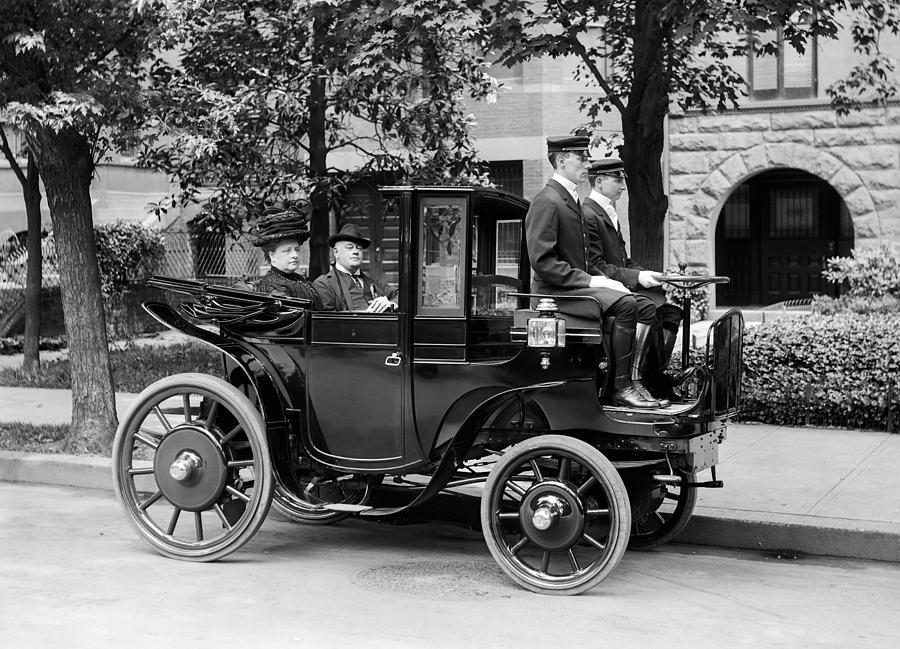 Vintage Automobile carrying Senator George Wetmore - 1906 Photograph by War Is Hell Store