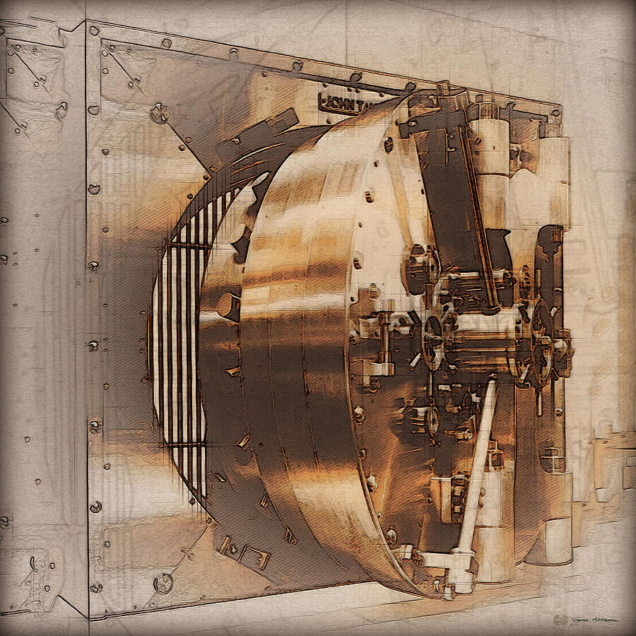 Vintage Bank Vault Lock No. 4 Digital Art by Serge Averbukh