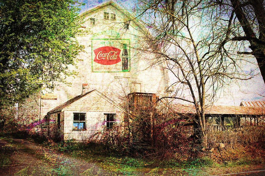 Vintage Barn with Coke sign Digital Art by Cathy Anderson