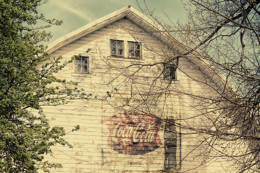 Vintage barn with sign Photograph by Cathy Anderson