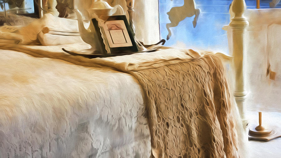 Vintage Bed Painting by Bonnie Bruno