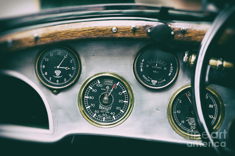 Vintage Bentley Dashboard Photograph by Tim Gainey
