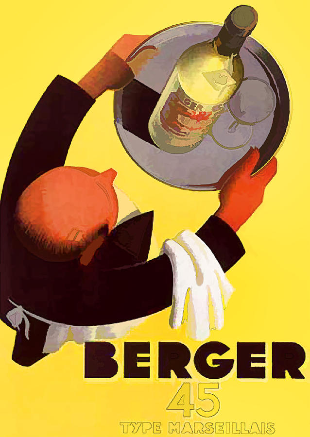 Vintage Berger Wine Advert - Circa 1935 Digital Art by Marlene Watson