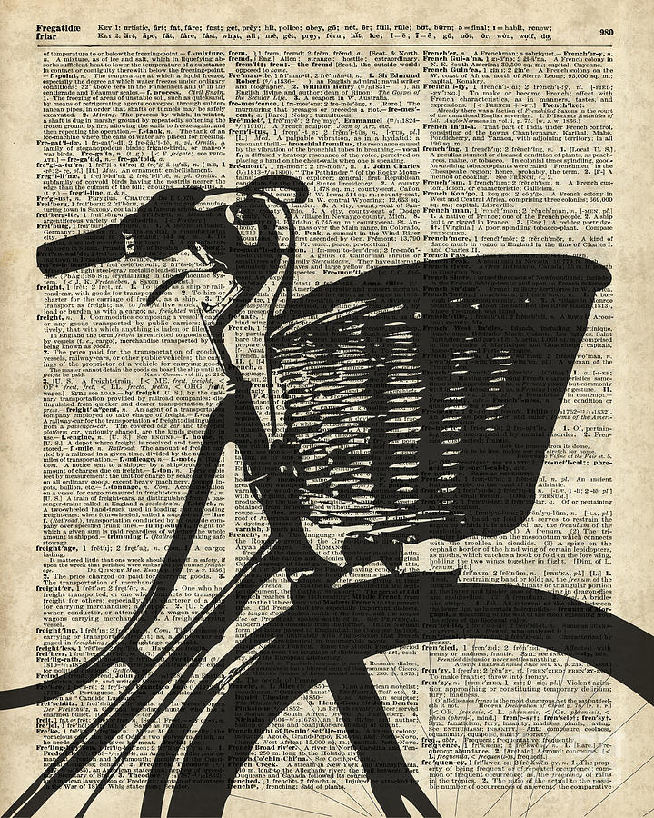 Vintage Drawing - Vintage bicycle by Anna W
