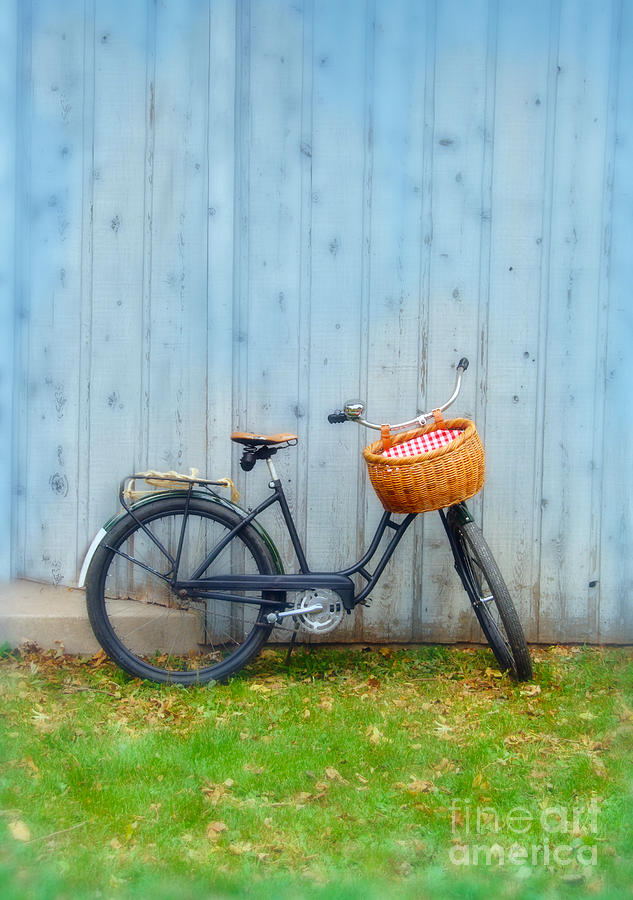 Vintage Bicycle with Basket Photograph by Jill Battaglia