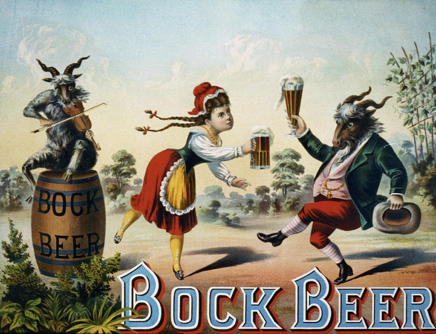 Amstel Bockbier  vintage advertising  poster reproduction.