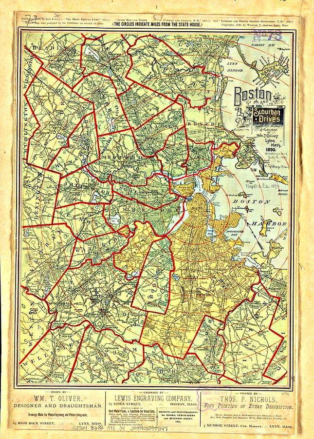 Vintage Digital Art - Vintage Boston Map 14 by Vintage Boston Maps