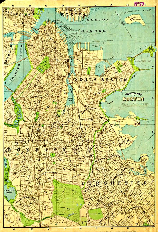 Vintage Boston Map 19 Digital Art by Vintage Boston Maps - Fine Art America