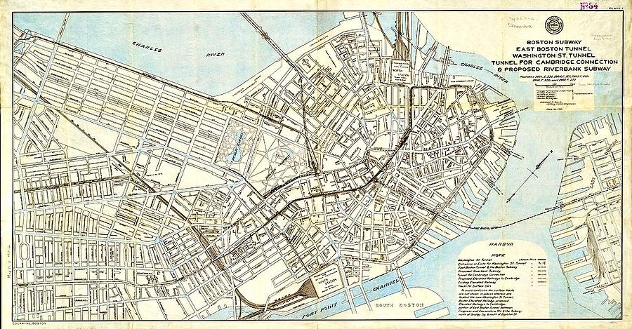 Vintage Digital Art - Vintage Boston Map 21 by Vintage Boston Maps