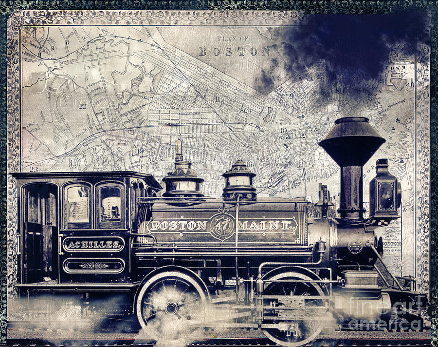 Boston Painting - Vintage Boston Railroad by Mindy Sommers