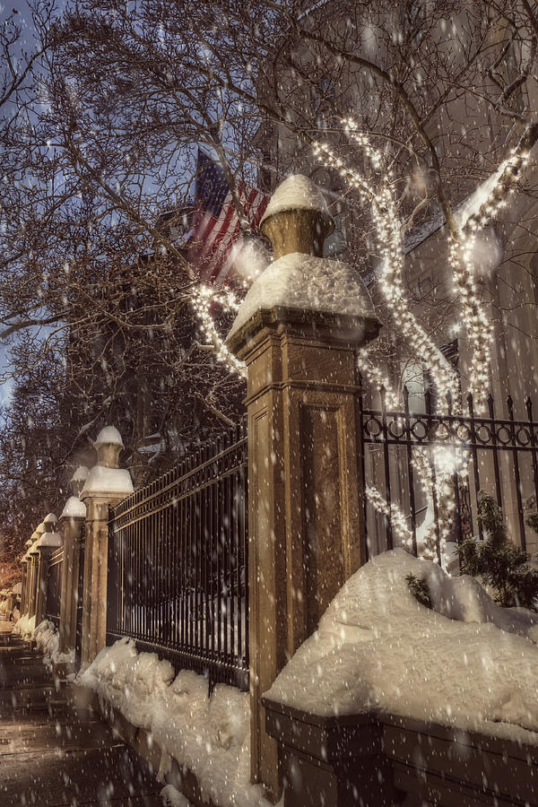Vintage Boston Sidewalk in Winter Photograph by Joann Vitali