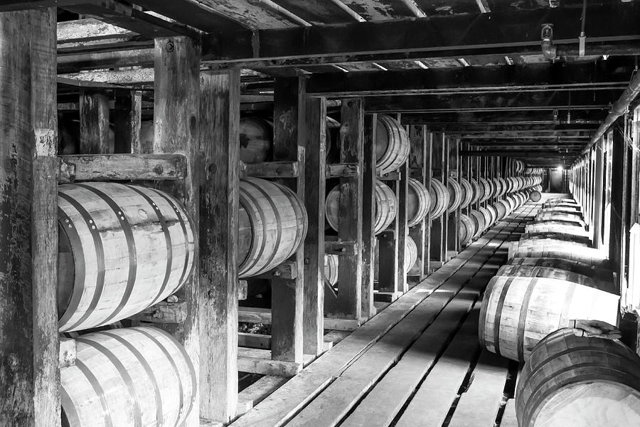 Vintage bourbon barrels in Rik house Photograph by Karen Foley
