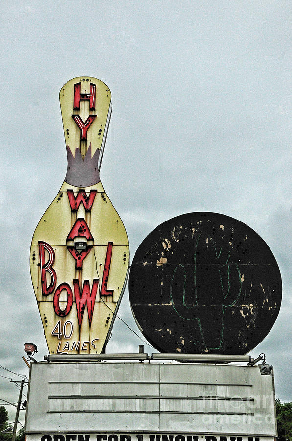 Vintage Bowling Sign Photograph by Paul Ward