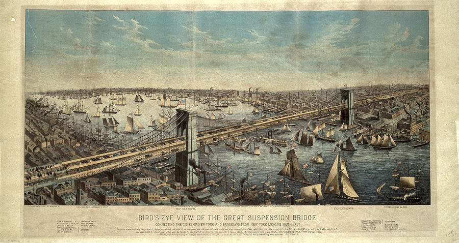 Vintage Brooklyn Bridge Illustration Photograph by ArtworkAssociates ...