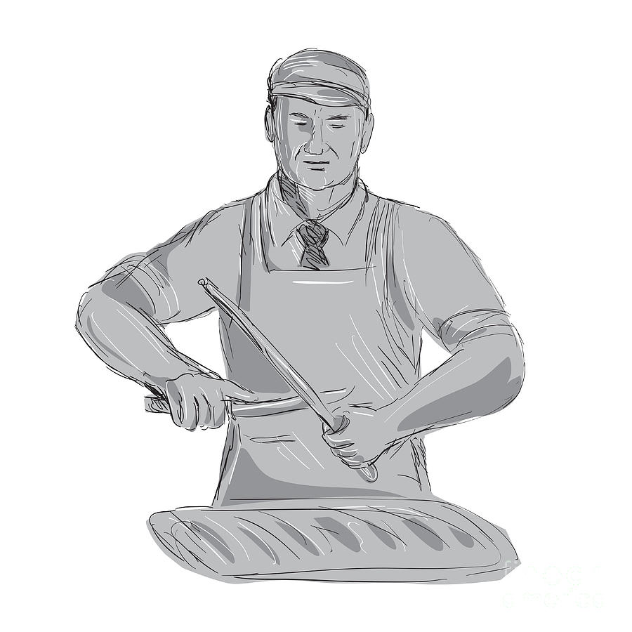 how to draw a butcher knife