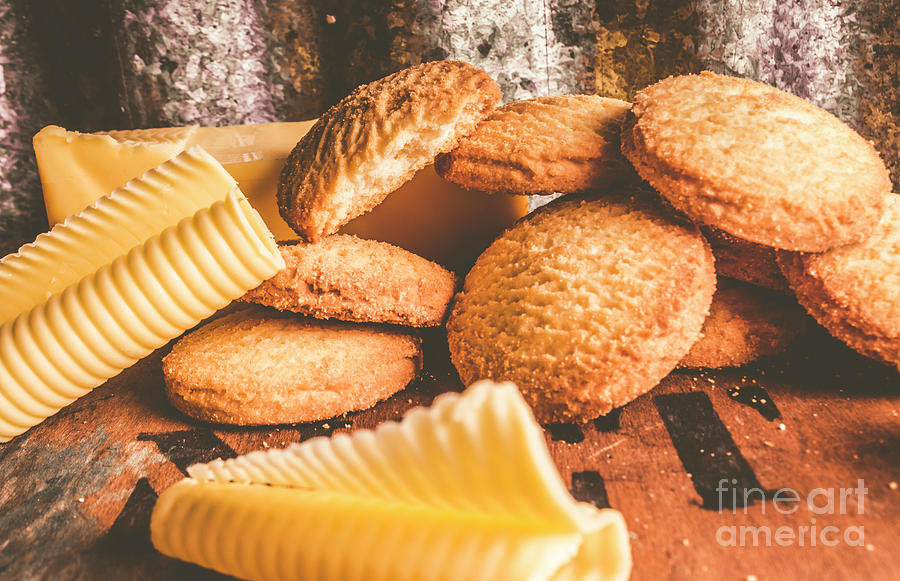 Vintage butter shortbread biscuits Photograph by Jorgo Photography