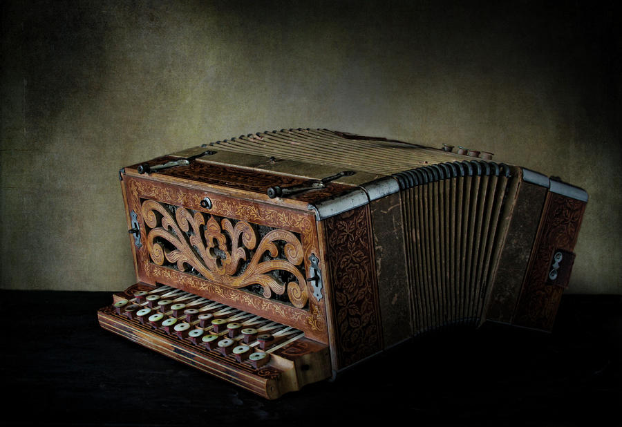 Music Photograph - Vintage Button Accordion by David and Carol Kelly
