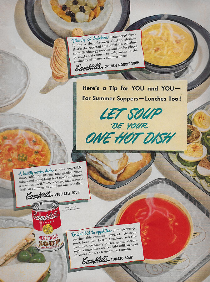 Vintage Cambelss Soup ad 1940s Mixed Media by James Smullins