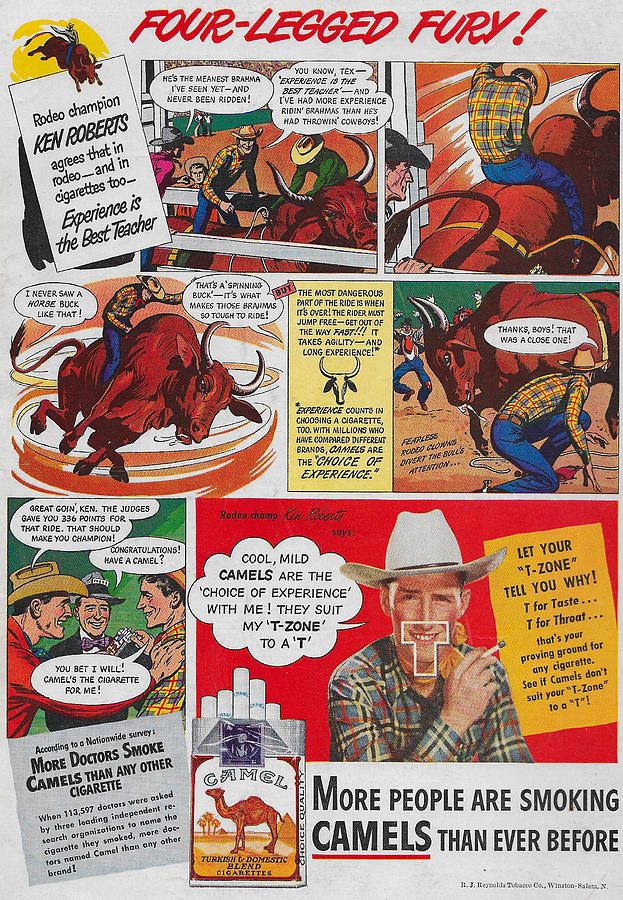 Vintage Camels cigarette ad 1948 Mixed Media by James Smullins