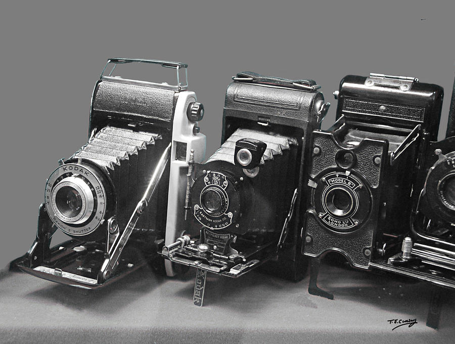 Vintage cameras photography design Photograph by Tom Conway