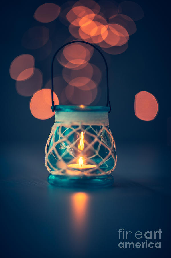 Vintage candle lantern Photograph by Anna Om