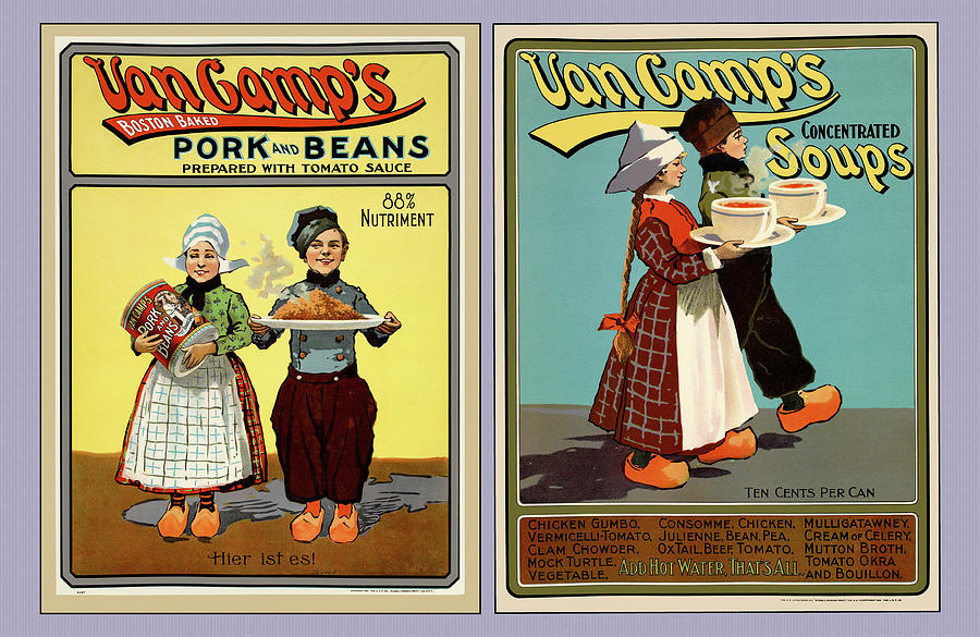 Hans and Lena 1901 Vintage Canned Goods Posters Photograph by Phil Cardamone