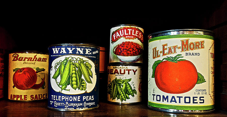 Vintage Photograph - Vintage Canned Vegetables by Joan Reese