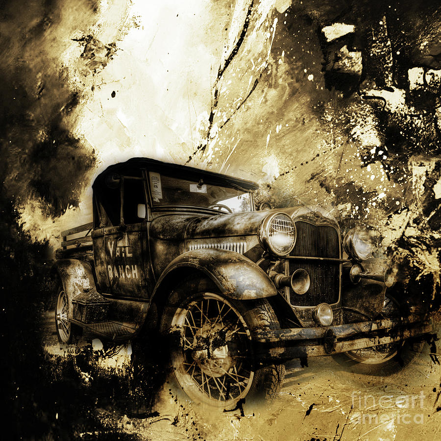 Vintage Painting - Vintage car 03 by Gull G