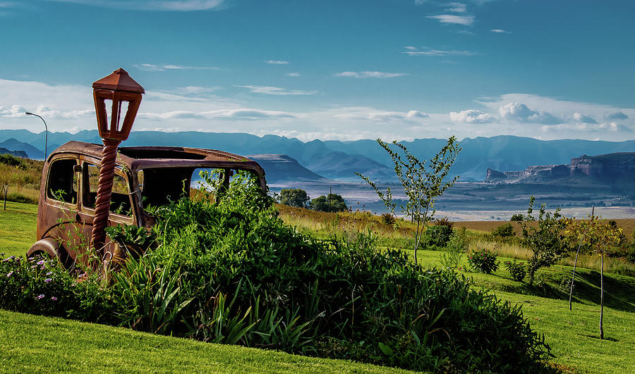 Vintage Photograph - Vintage Car abandoned on the Maluti Mountains by Ray Erens