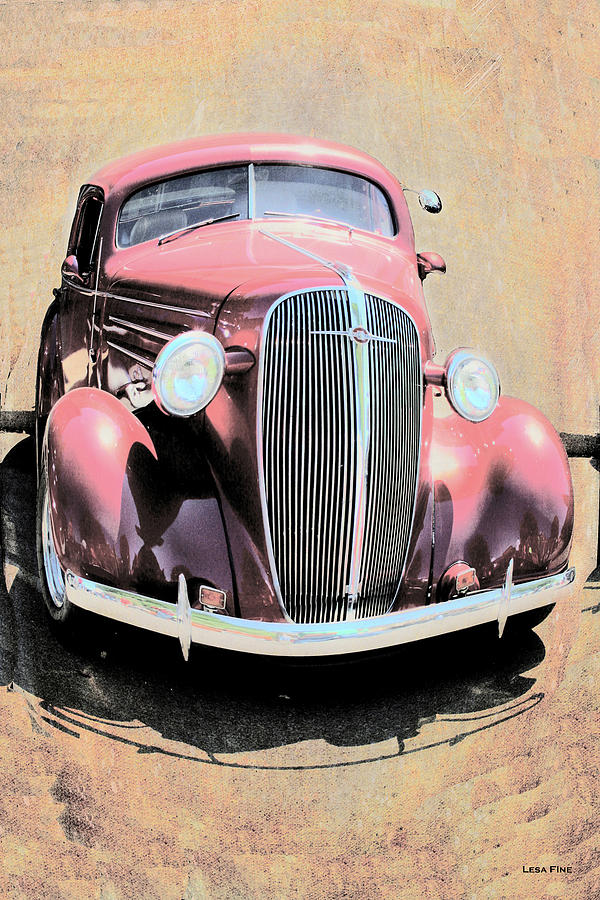 Vintage Car Art Shuffle  0443 Mixed Media by Lesa Fine