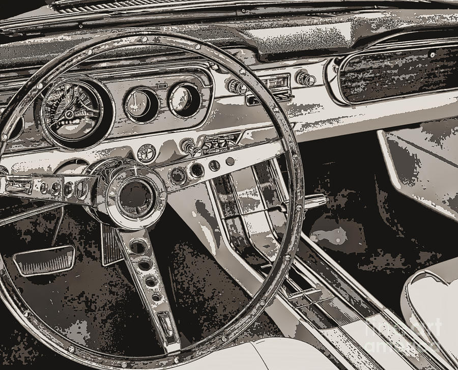 Vintage Car Dashboard Painting by Mindy Sommers
