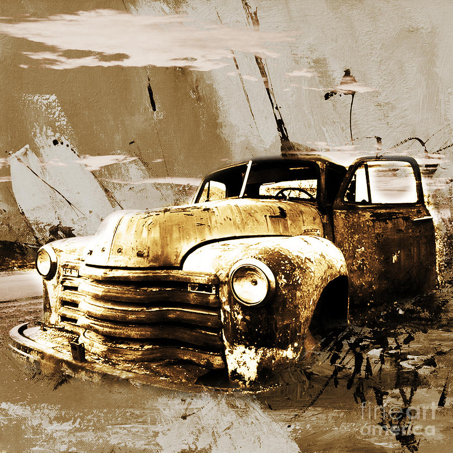 Vintage Painting - Vintage car by Gull G