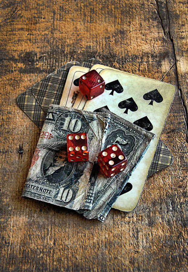 Vintage Cards Dice and Cash Photograph by Jill Battaglia