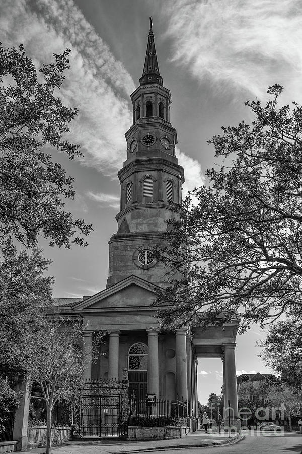 Vintage Charleston Church Landmark Photograph