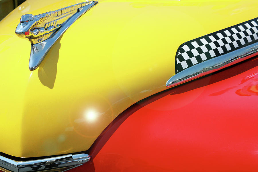 Checker Cab Photograph - Vintage Checker Cab Hood by Ave Guevara Checker Cab Photograph - Vintage Checker Cab Hood by Ave Guevara