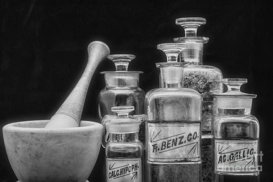 Vintage Chemistry in Black and White Photograph by Paul Ward