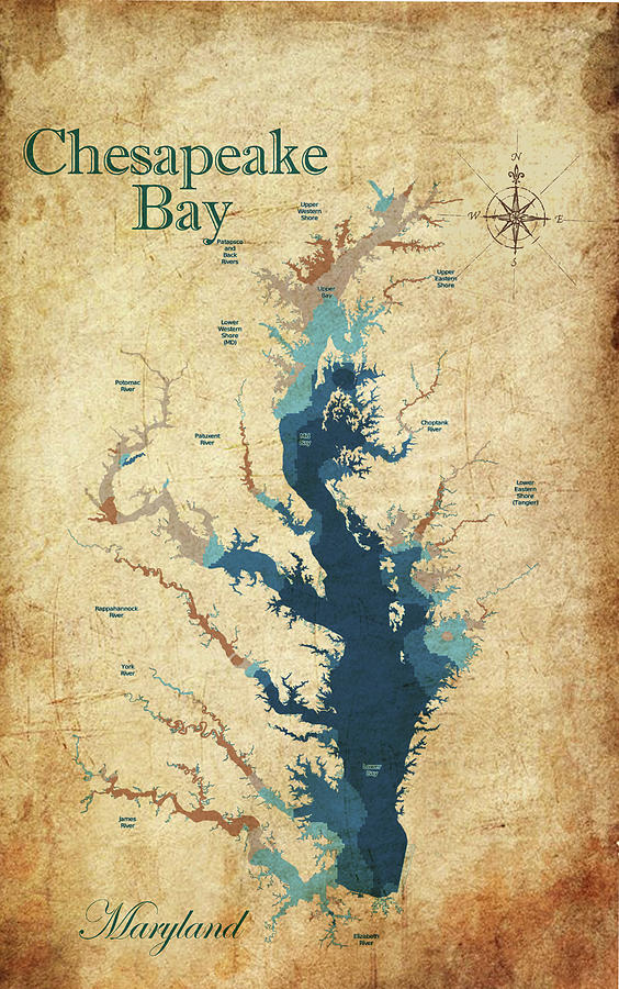 Vintage Chesapeake Bay  Digital Art by Greg Sharpe