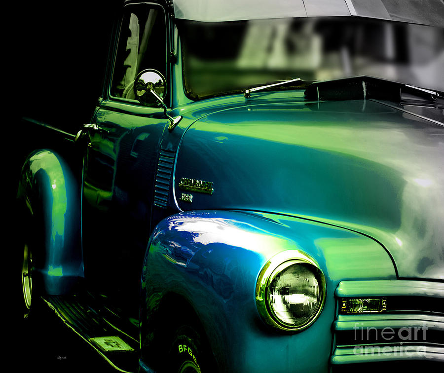 Vintage Photograph - Vintage Chevy 3100 Pickup Truck SIde View by Steven Digman