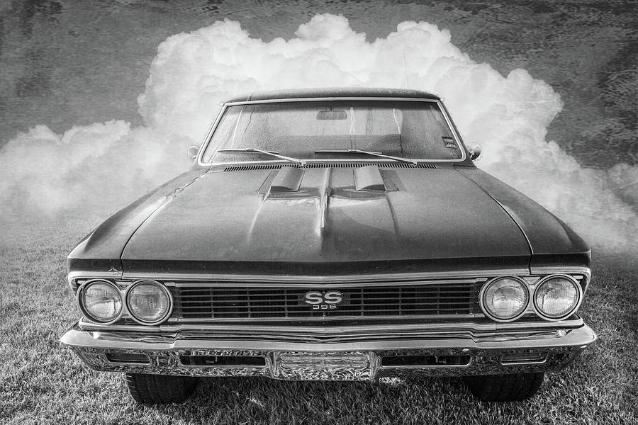 Vintage Chevy Chevelle Super Sport Black and White Photograph by Debra and Dave Vanderlaan