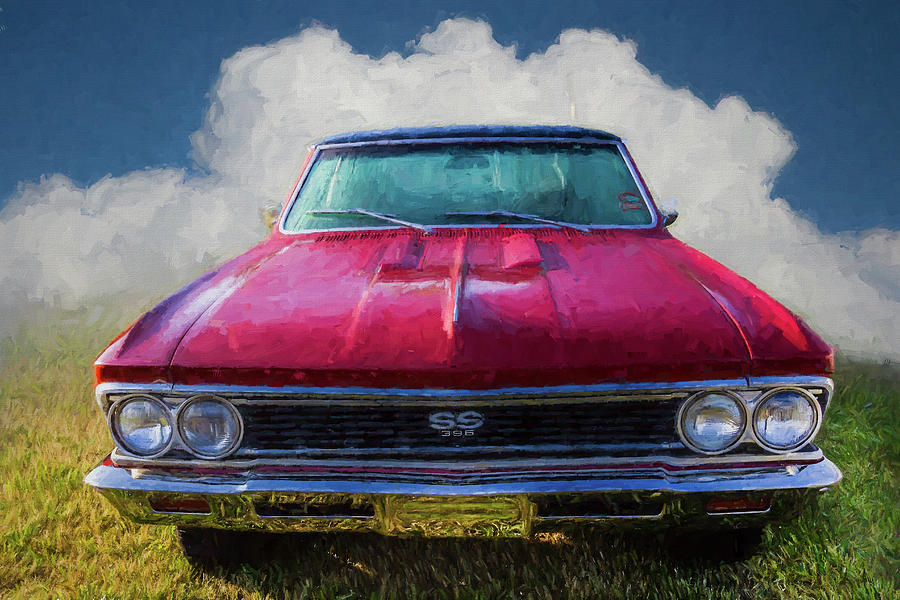 Vintage Chevy Chevelle Super Sport Oil Painting Photograph by Debra and Dave Vanderlaan