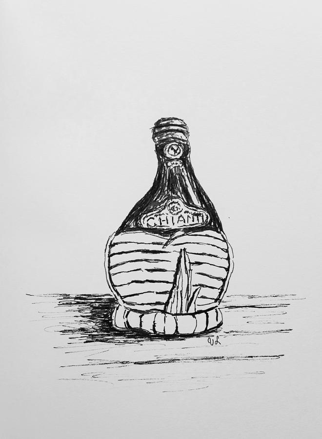 Vintage Chianti Drawing by Victoria Lakes