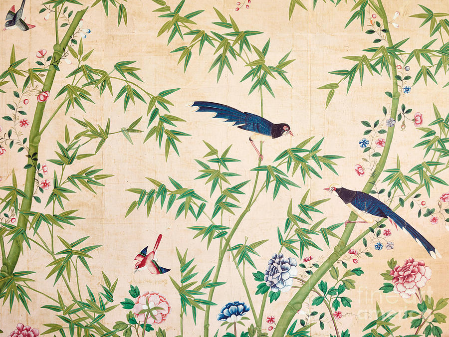 Vintage Chinese Wallpaper Design Painting by Chinese School