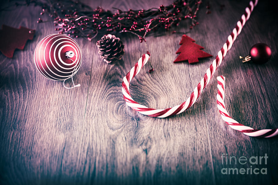Vintage Christmas background Photograph by Anna Om