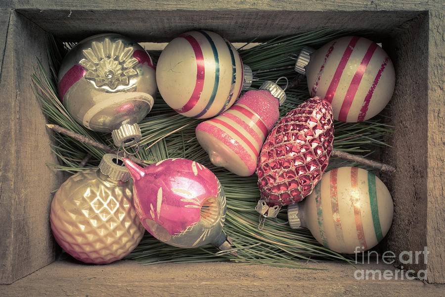 Vintage Christmas Baubles Ornaments Photograph by Edward Fielding