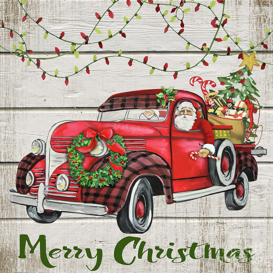 Vintage Christmas Truck-E Painting by Jean Plout